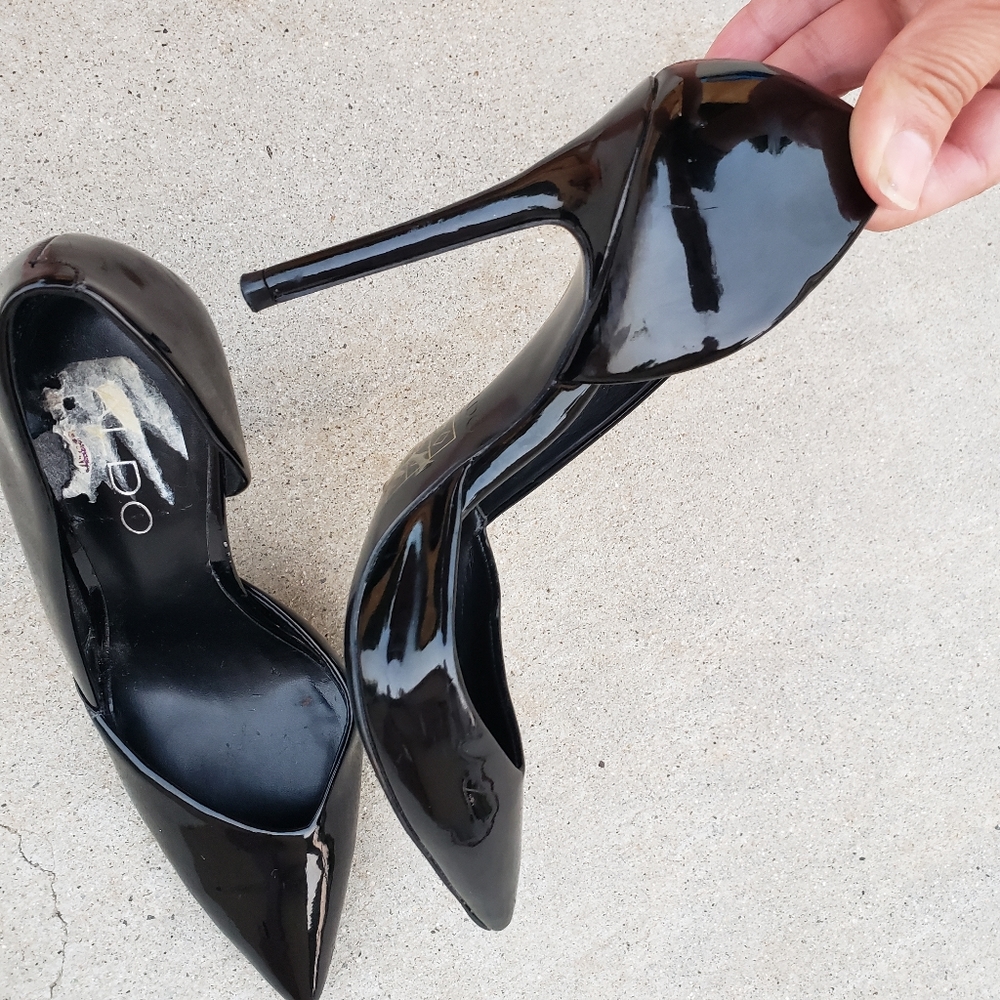 Aldo Black D'orsay Patent Stiletto Heel - Size 5